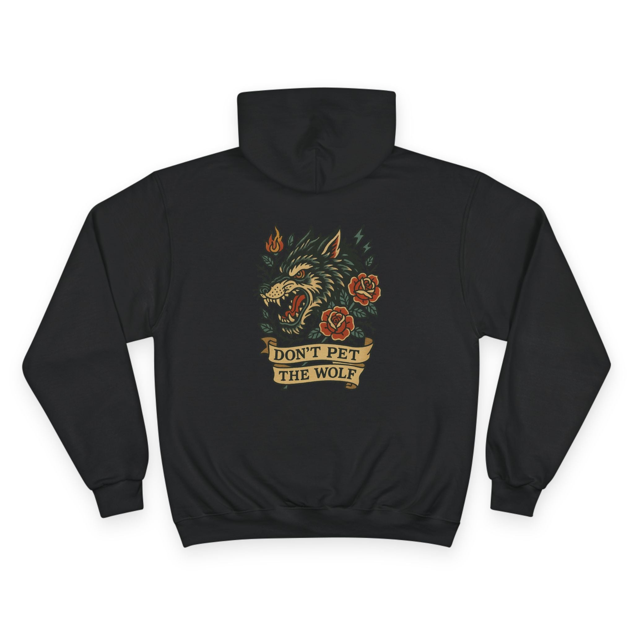 Don’t Pet The Wolf - Attitude Series by Black T Society Champion Hoodie