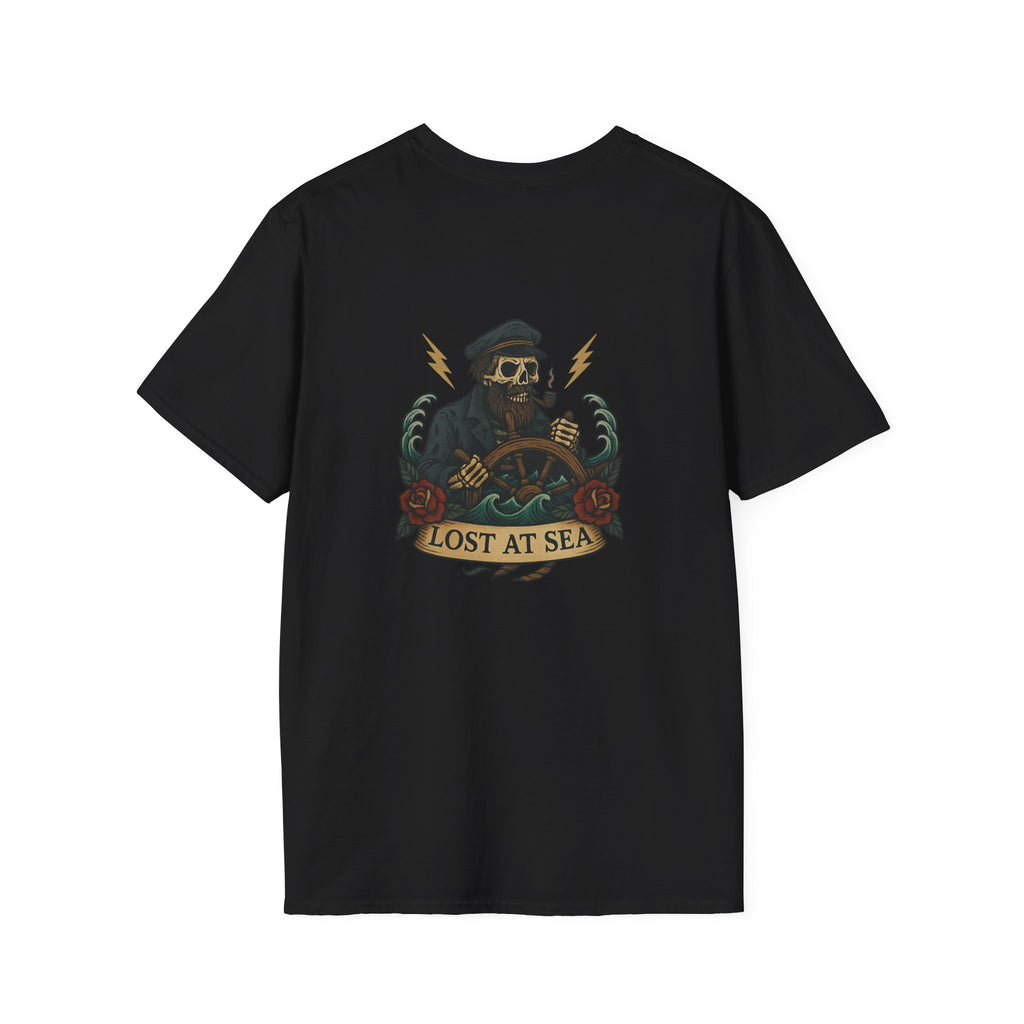 Lost at Sea - Sirens Curse Series by Black T Society Unisex Skull & Rose Graphic Tee - Lost at Sea, Casual Fashion, Trendy Shirts, Gift for Sailors, Summer Collection