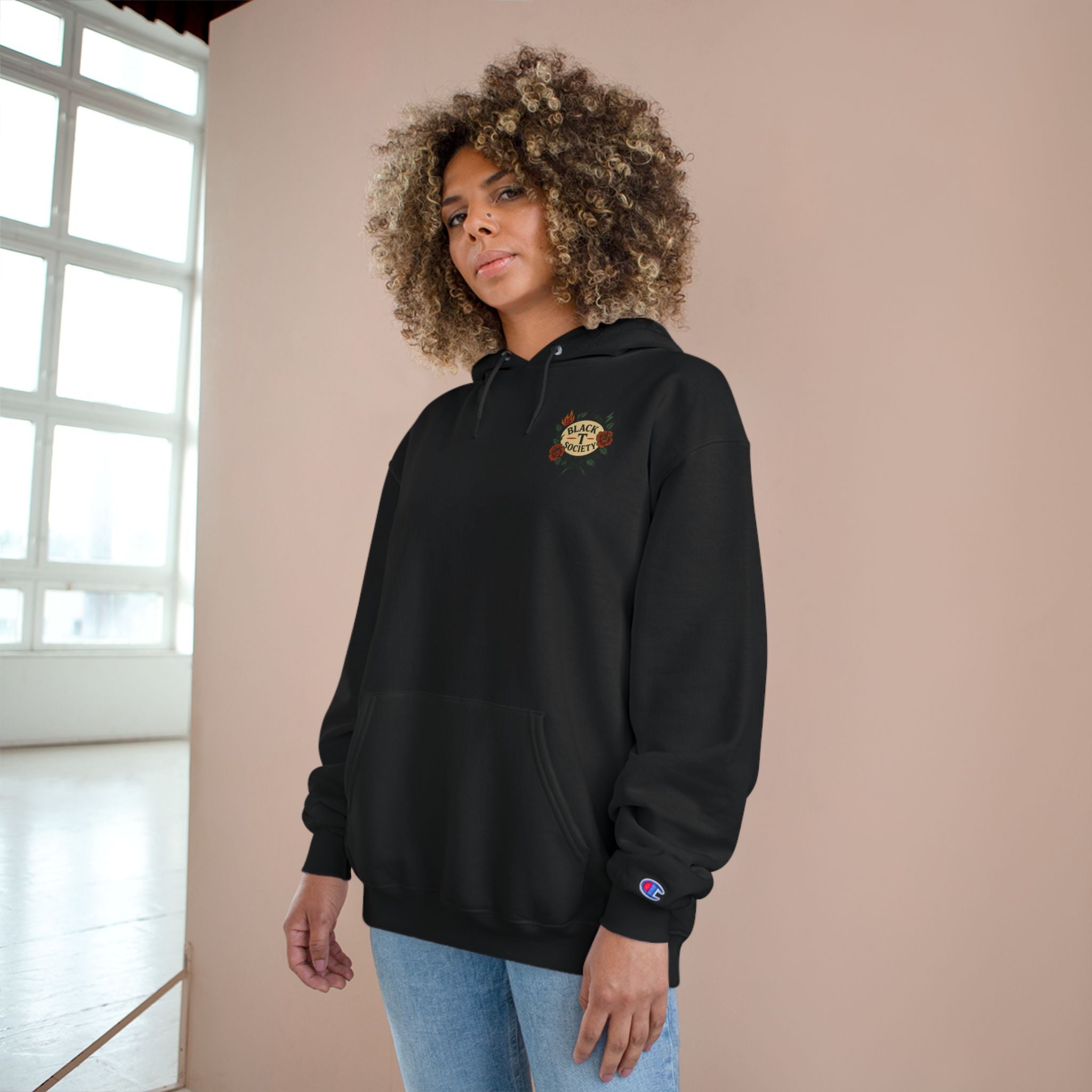 Not Here To Make Friends - Attitude Series by Black T Society Champion Hoodie