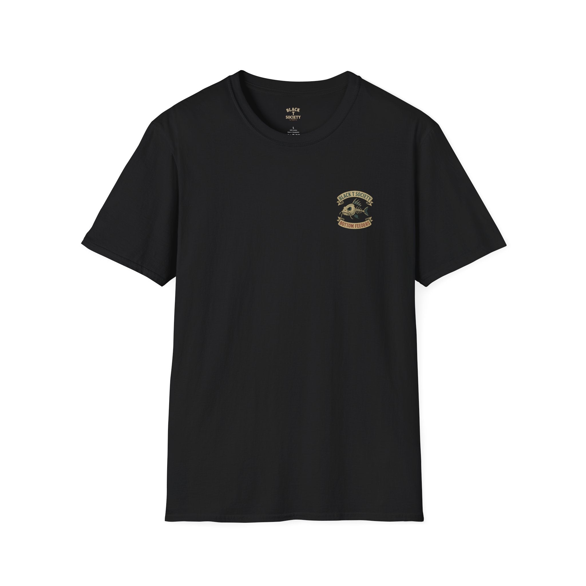 Hooked on Darkness - Bottom Feeders Series by Black T Society Catfish, Fishing Tee, Unisex Fishing Shirt, Vintage Style T-Shirt, Unique Gift for Fishermen, Casual Wear for Adventure Lovers