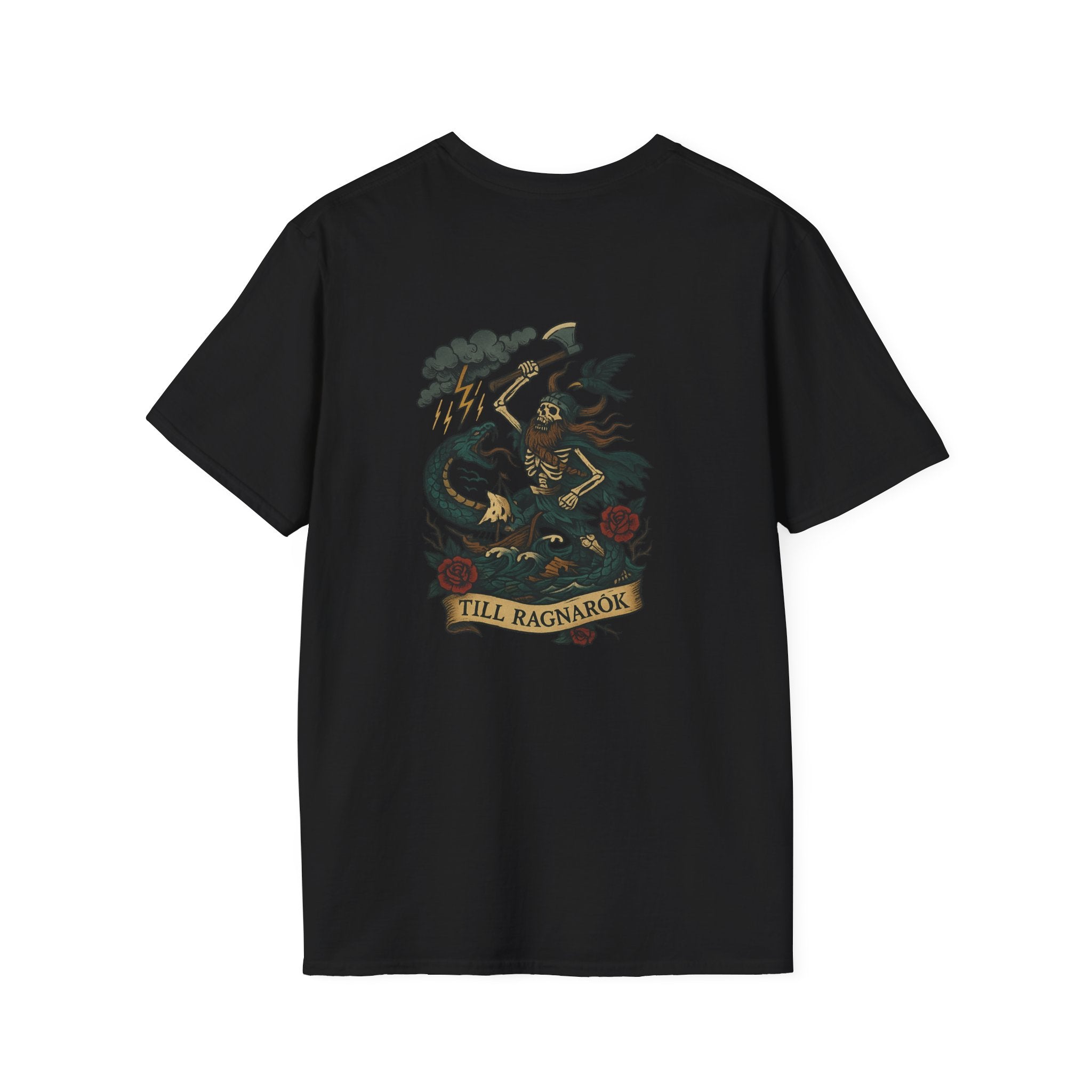 Till Ragnarok - Doom of the Gods Series by Black T Society Serpent, Viking, Norse Mythology Vintage-Inspired Unisex Softstyle T-Shirt, Soft Tee for Casual Wear, Cool Graphic Shirt, Gift for Him/Her, Comfortable Everyday Fashion
